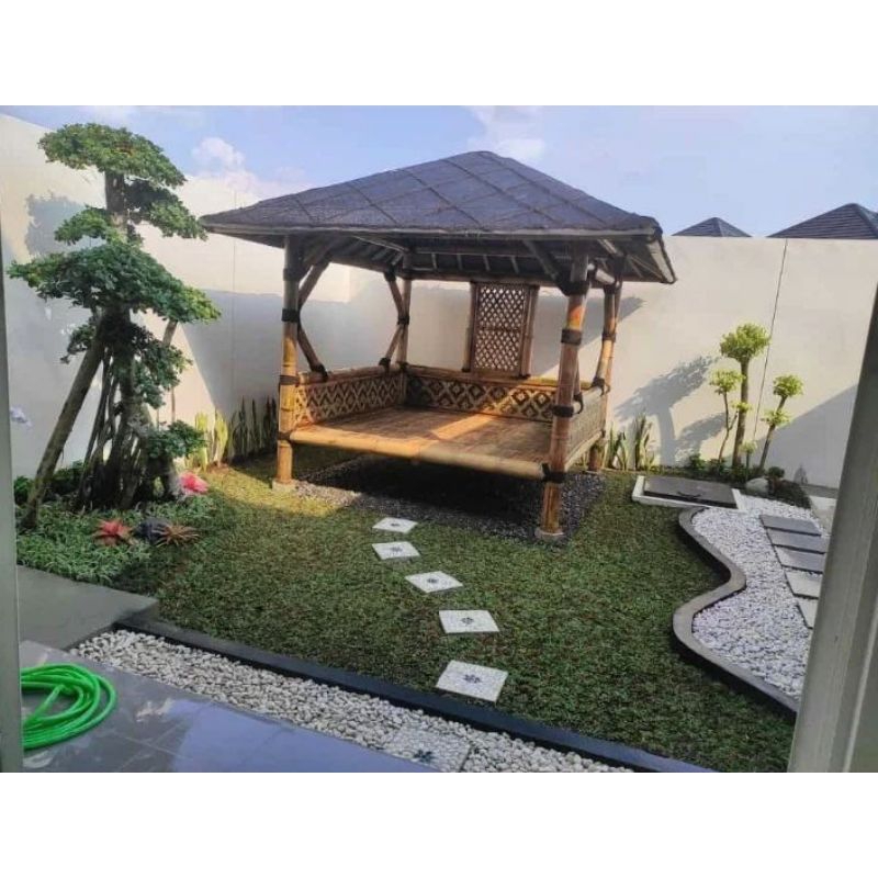 saung bambu, saung gajebo
