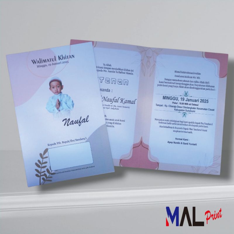 Undangan Khitanan Anak Murah Simpel Kekinian Free Tambah Foto