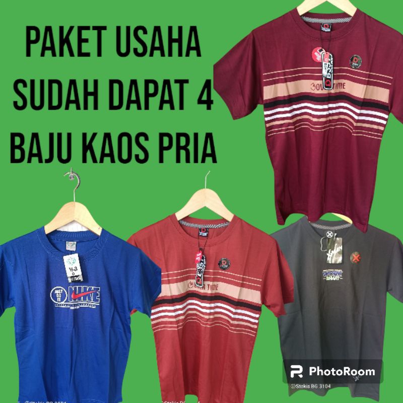 Paket Usaha Baju kaos Pria Ukuran L