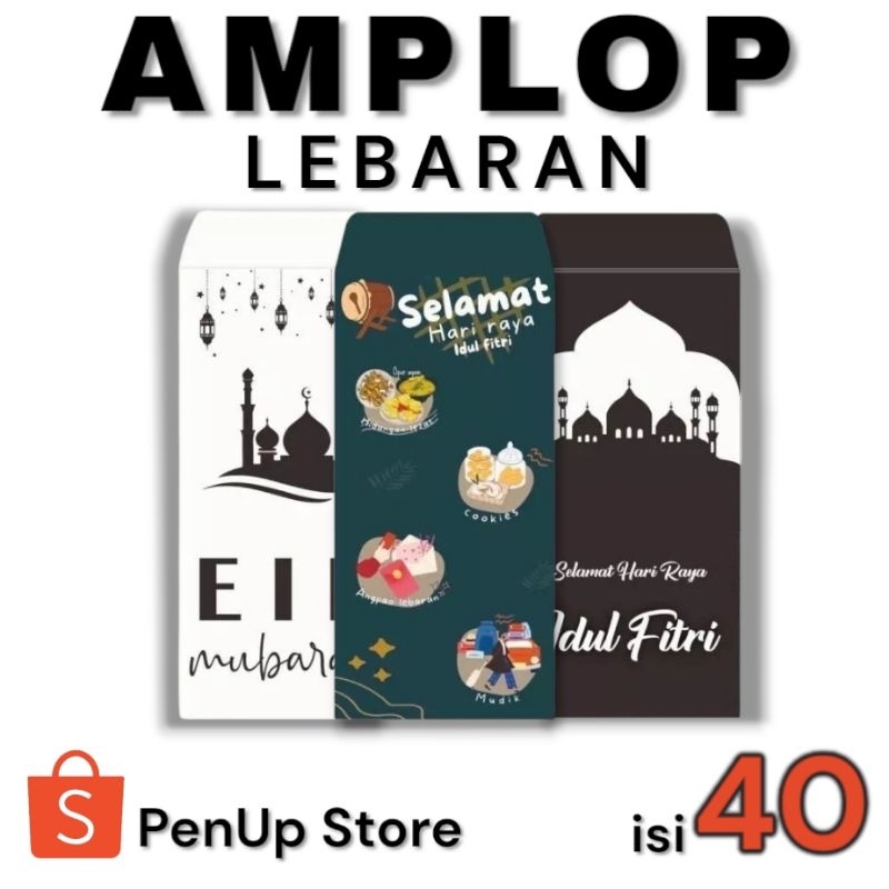 

isi 40 Amplop lebaran panjang Angpau thr unik Amplop Hari IdulFitri lucu