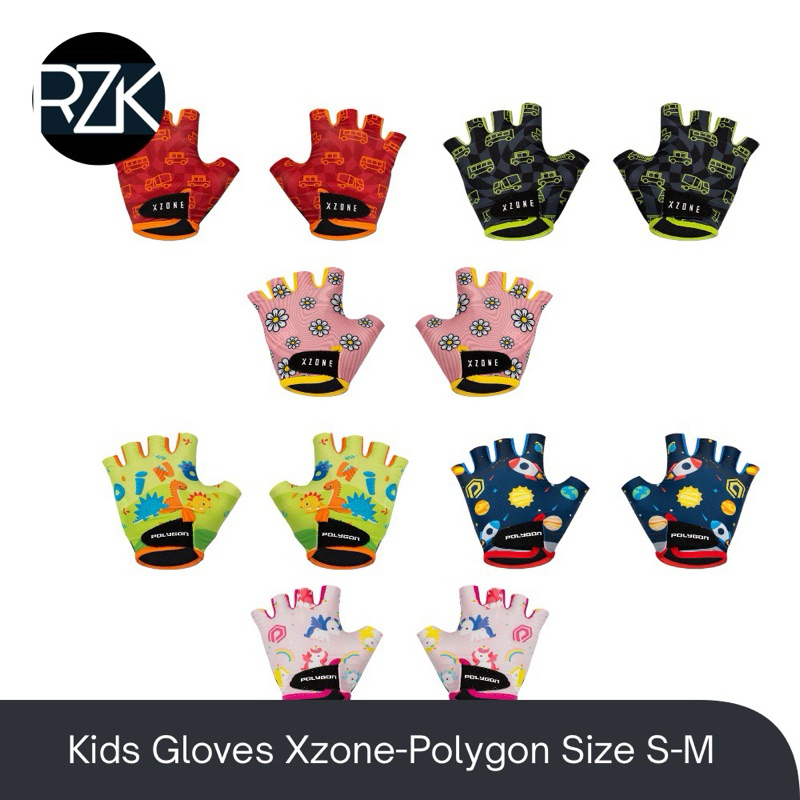 sarung tangan sepeda anak kids gloves xzone polygon