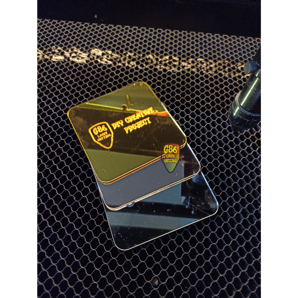 

G86 Laser Cutting Akrilik mirror gold, rose gold dan silver A3 , Akrilik lembaran mirror