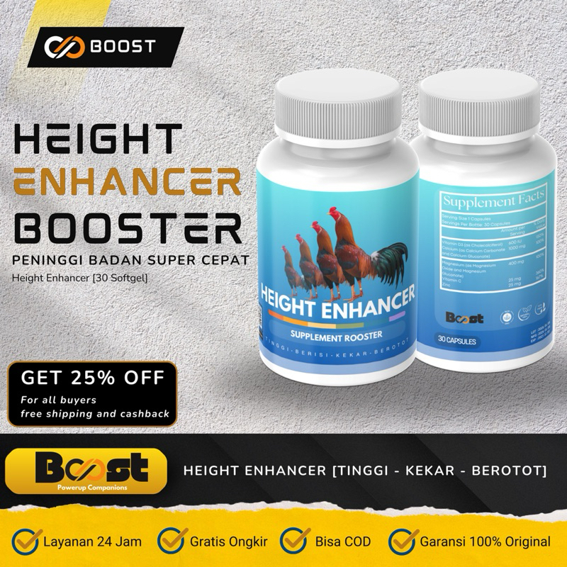 HEIGHT ENHANCER BOOSTER - Peninggi Body Ayam Tinggi Kekar Berotot Nutrisi Calsium Ayam Petarung atau