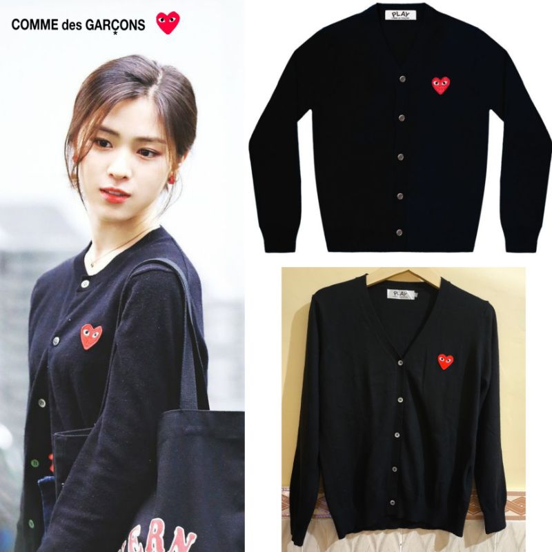 authentic cardigan Play cdg black full tag (Wajib split pay)