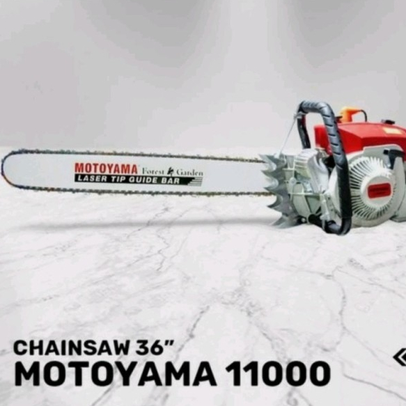 Mesin Potong Kayu Chainsaw 36 inch Motoyama tipe CS 11000 Complete Rantai dan Bar 36"