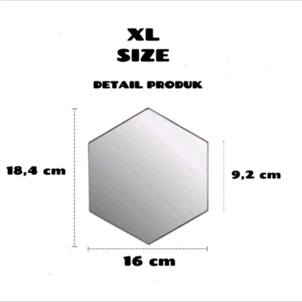 Stiker Kaca Dinding Dekorasi Sticker Hexagonal Mirror Acrylic Kaca Akrilik Hias Dekorasi Dinding Tem