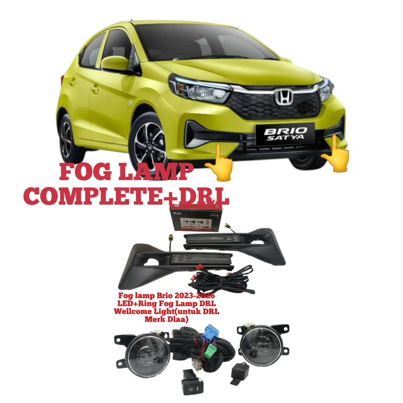 COVER FOG LAMP+DRL WELLCOME LIGHT RUNNING SEIN  LED+ FOGLAMP FOG LAMP LAMPU KABUT  LED ALL NEW BRIO 