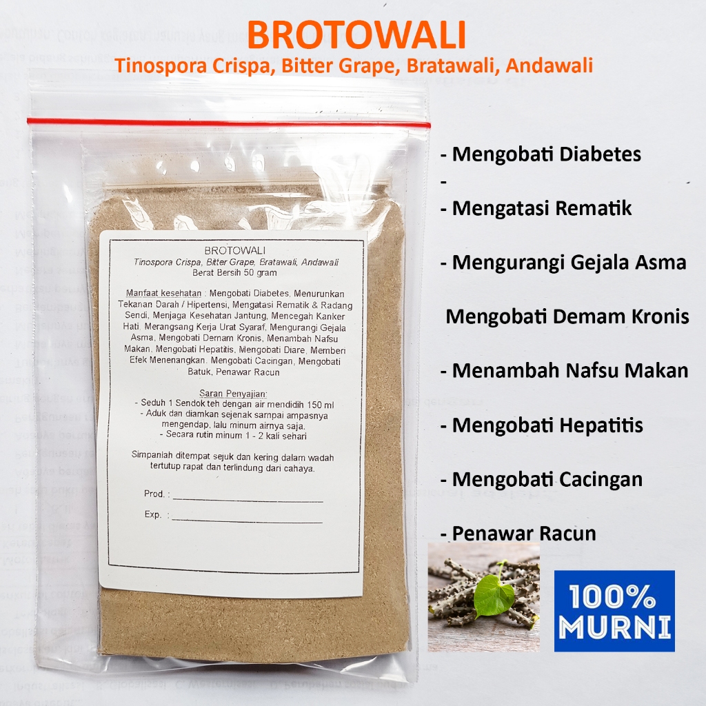 

BROTOWALI Seduh Serbuk Bubuk BRATAWALI Diabetes Hipertensi Rematik Radang Sendi Jantung Hepatitis