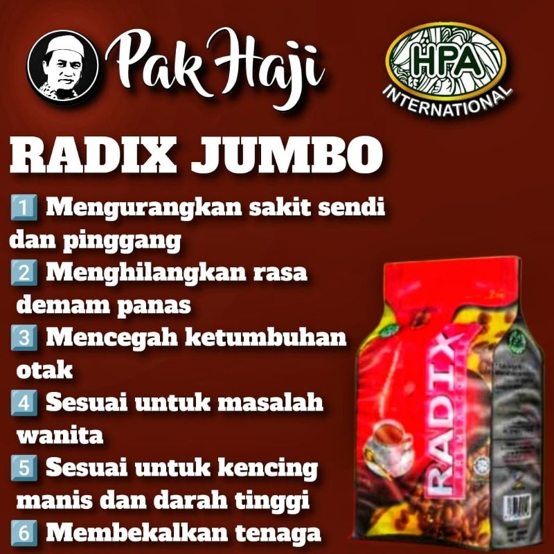 

KOPI RADIX HPA, KOPI HERBAL,HALAL, DAN ORIGINAL