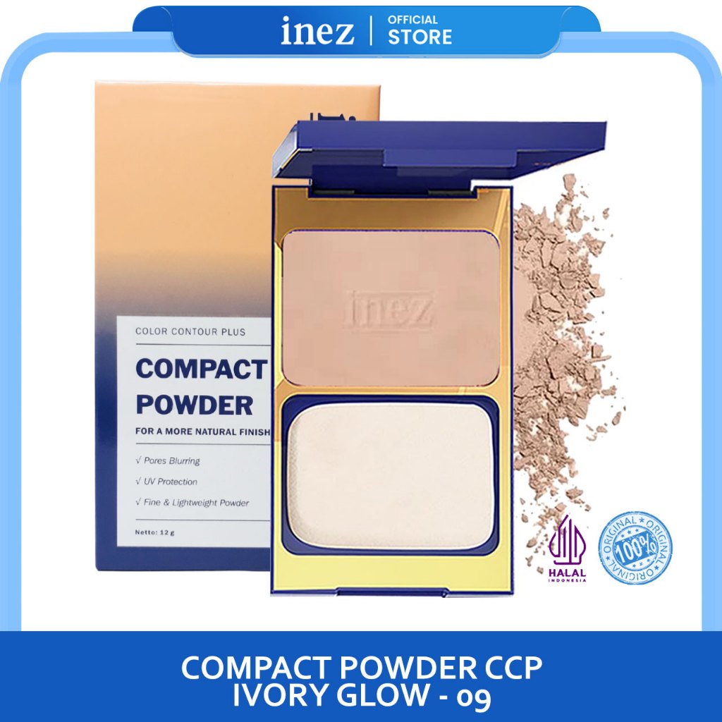 INEZ Compact Powder Ivory Glow 09 Bedak Padat Color Contour Plus
