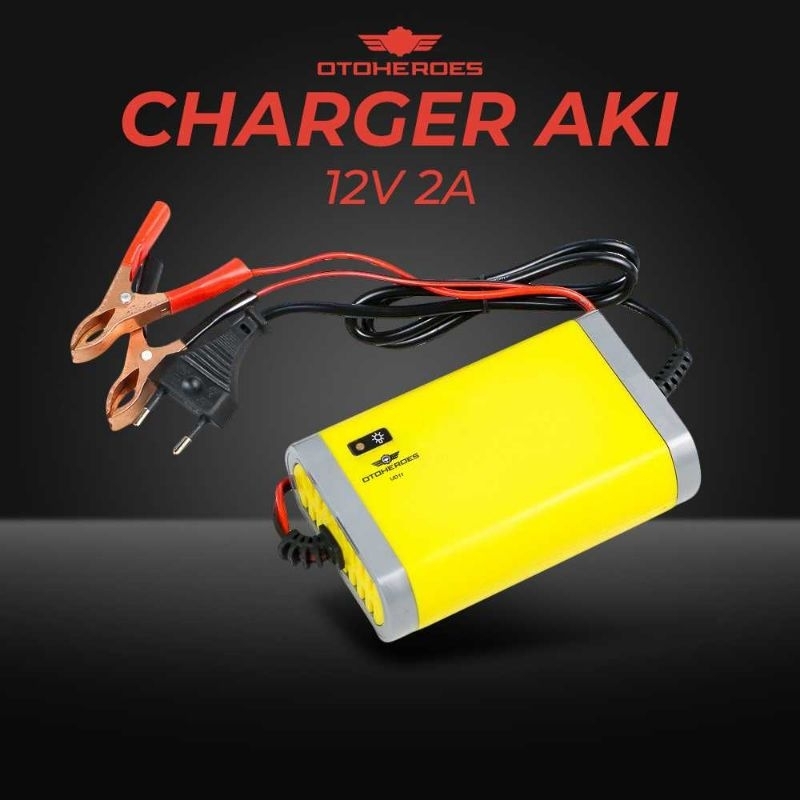 charger aki motor / cas aki motor /  casan aki mtr 12v 2 a