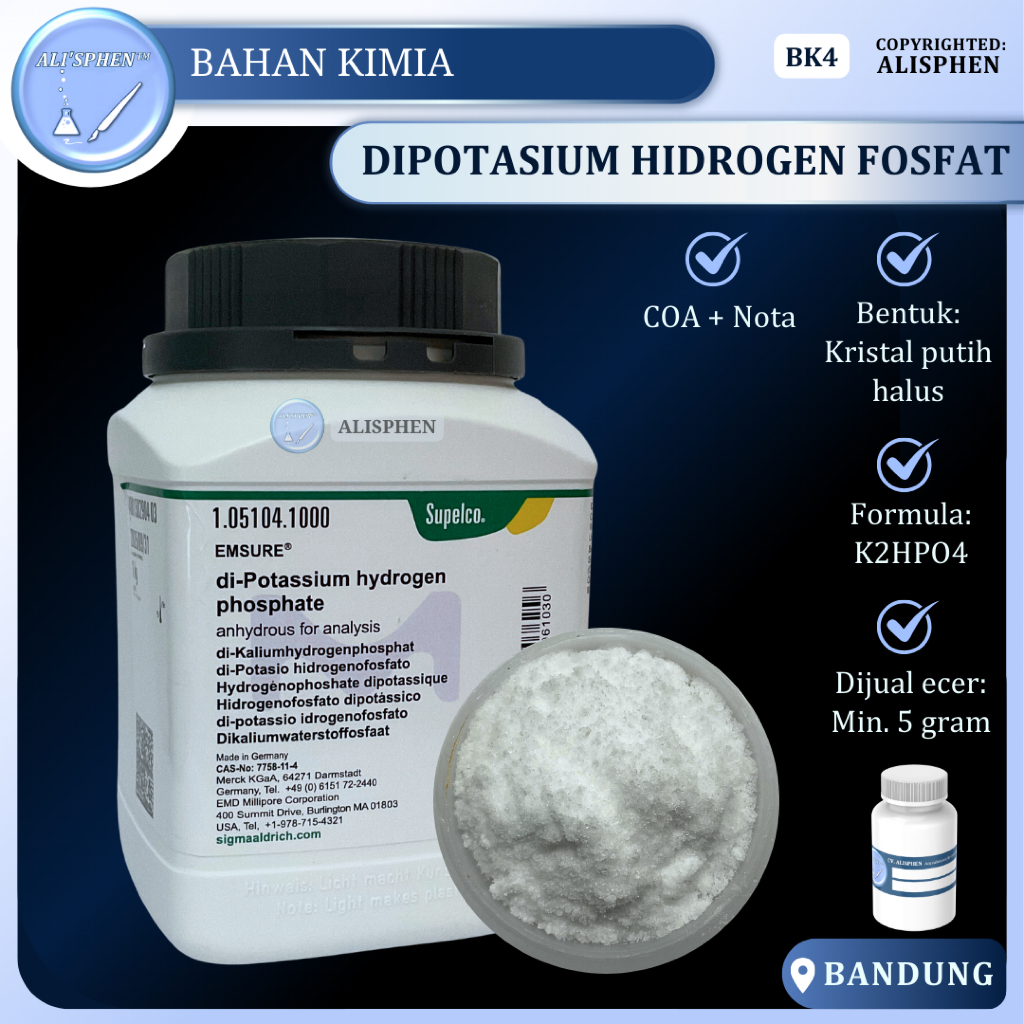 [BK4] K2HPO4 / Dipotasium Hidrogen Fosfat / Di-pottasium Hydrogen Phosphate | MERCK | EMSURE