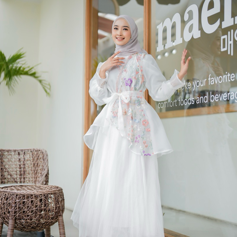 Delova Wardobe - KIMONO ORGANZA OUTER Modern Brukat Vintage Bordir Premium Outfit Atasan Wanita Outer Rompi Tali Renda Luaran Baju Pakaian Tulle Tile Lace Brokat Prada Viral Lebaran Raya Kebaya Kondangan Wisuda Kekinian Simple Elegan Chinese Vest