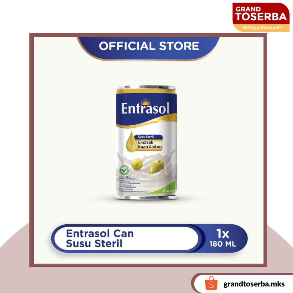 

ENTRASOL susu steril kaleng 180ml