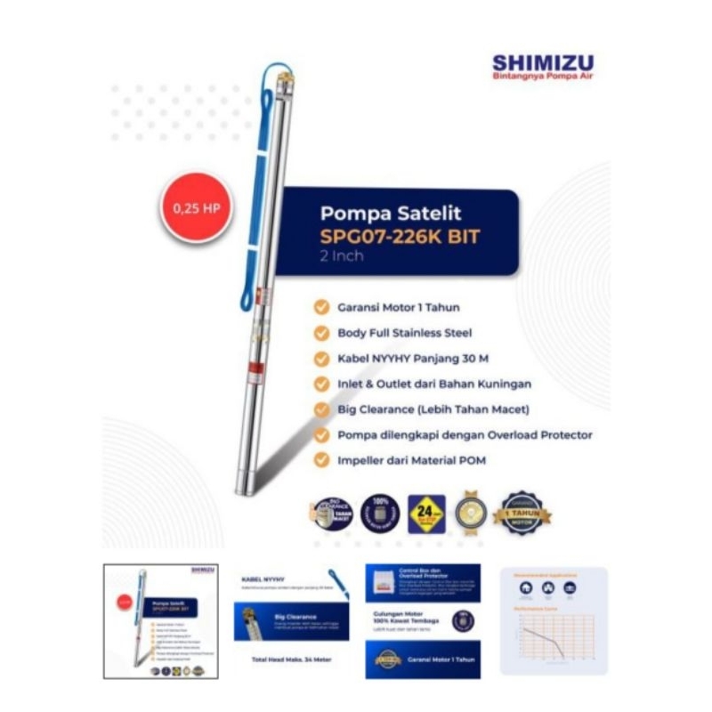 Pompa Submersible 2 inch 0,25 Hp
