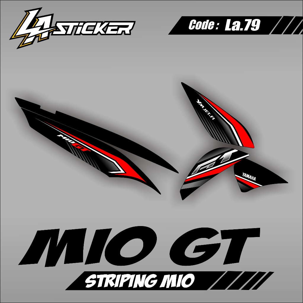 Stiker Striping MIO GT Variasi Desain Racing Simple , striping Stiker Mio GT LA-79