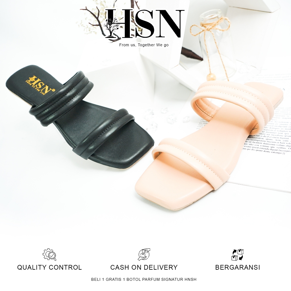 HSN Sandal AGNESIA Flat Wanita | Beli 1 Gratis 1 Parfume