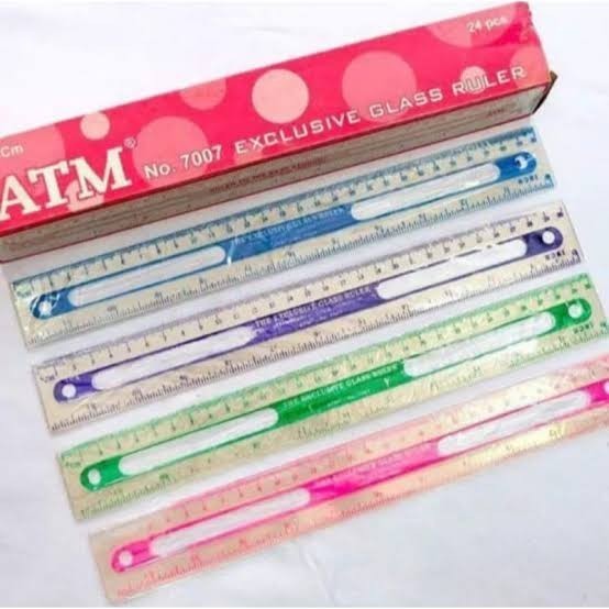 

Penggaris ATM 30 cm plastik mika 1 Box isi 24 pcs / penggaris ATM bening
