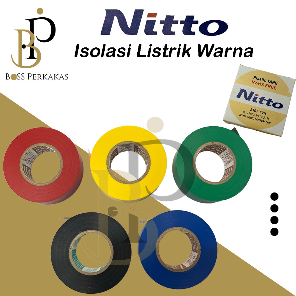 Isolasi Listrik Nitto Warna // Isolasi Listrik hitam Nitto