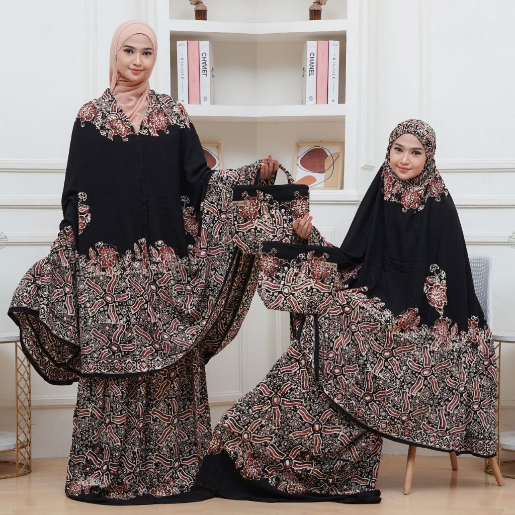 MUKENA BATIK CAP ENCIM PEKALONGAN JUMBO WARNA