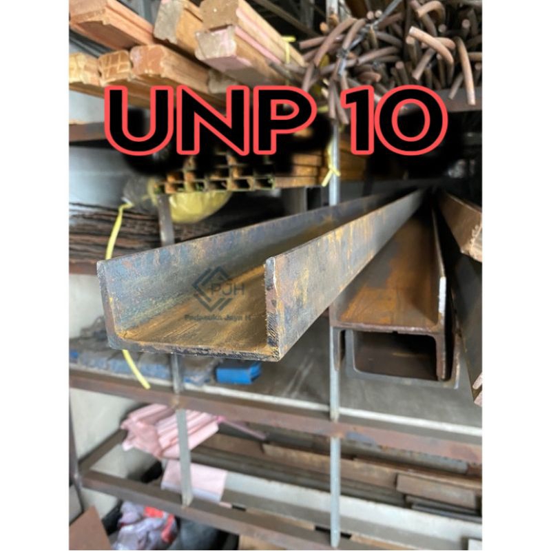 UNP 10 Kanal U 100mm. besi baja UNP cocok untuk mesin. ukuran mulai 80cm sampai 200cm