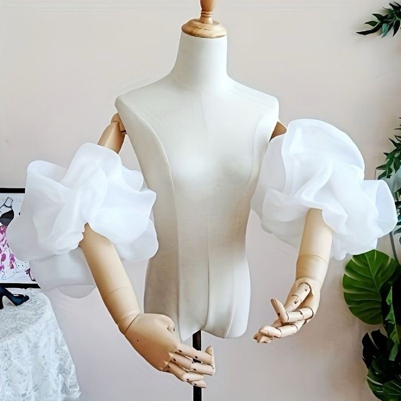 Dechetable sleaves/ lengan balon organza pendek