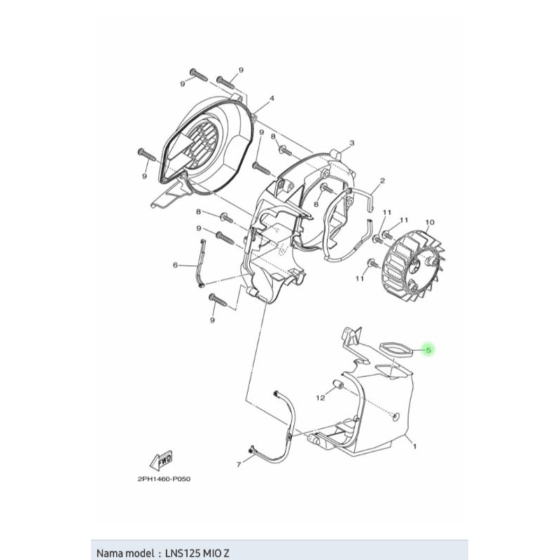 Damper Plate Cover Mesin Kiri Yamaha Mio Z 90520-05819