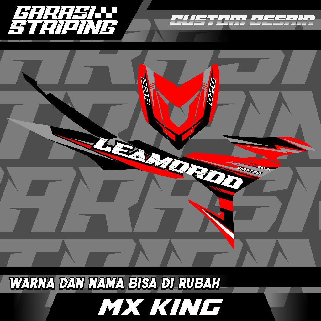 STRIPING CUSTOM VARIASI TRANSPARAN MX KING Y15ZR  STICKER VARIASI MOTIF TERBARU KEREN ABU UNGU HITAM