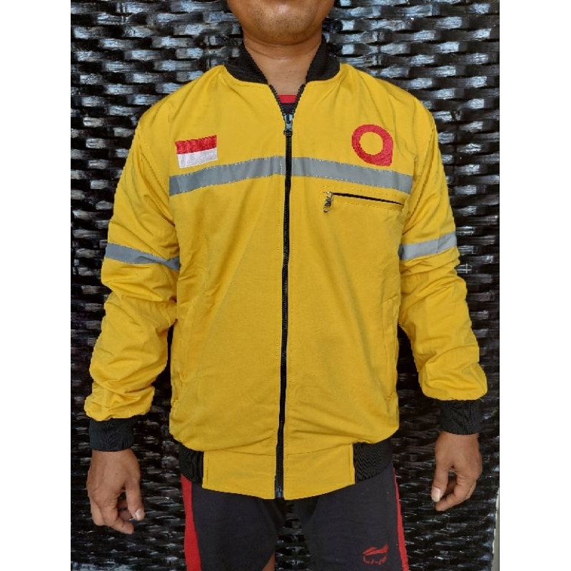 jaket mxim bomber lis menyala