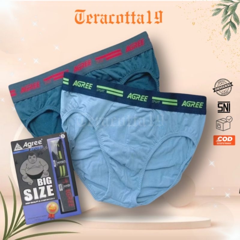 TERACOTTA19 - Celana dalam pria AGREE BIG SIZE 2316 [ 2 PCS ]