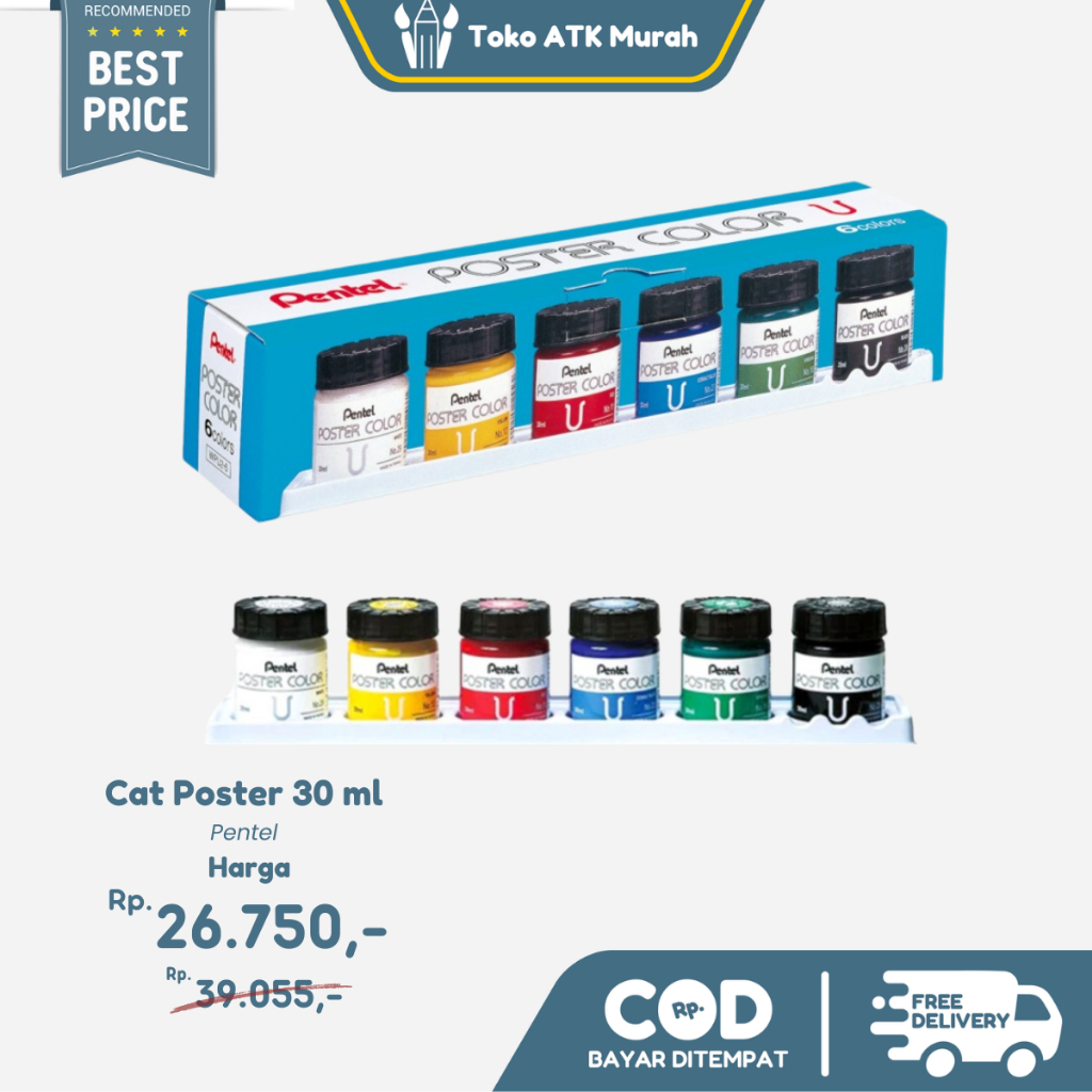 

Pentel Poster Colour 30ml ( Warna Umum)