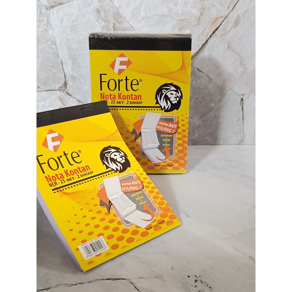 

SATUAN ( 1 BIJI x 25 Lembar ) Nota Kontan Kecil Forte 2 Ply
