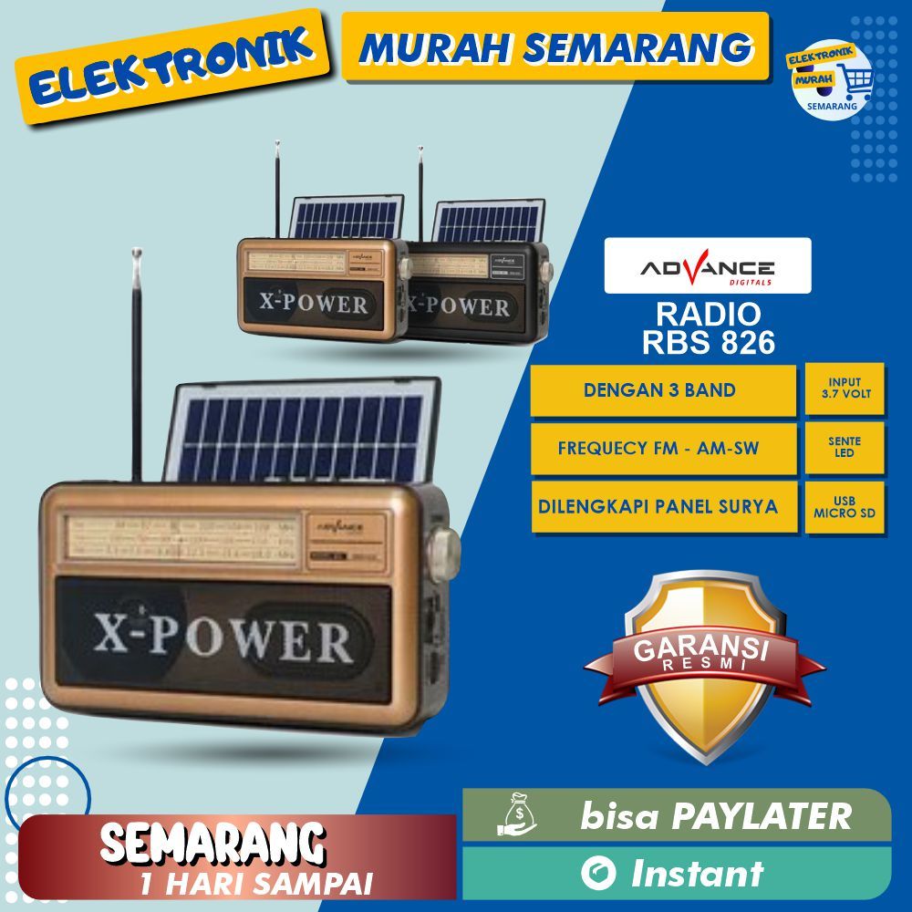 Advance RBS 826 Speaker Radio Bluetooth Panel Surya Charger Matahari