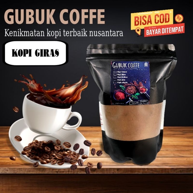 

Kopi Giras 1kg/1000gram- Gubuk Kopi Premium Murah Kemasan 1kg KualitasTerbaik Kopi Hitam Bubuk