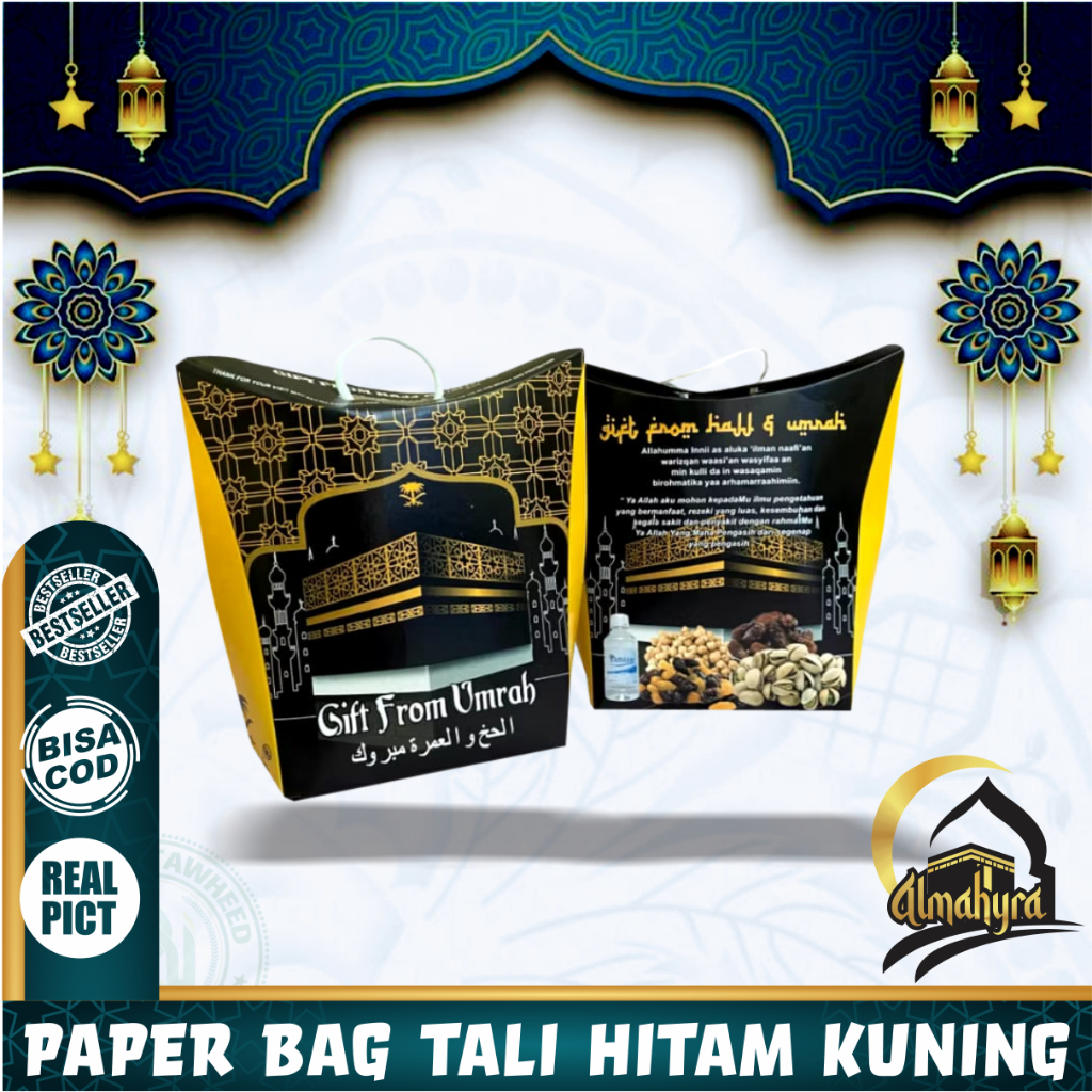 

Grosir Dus Oleh Oleh Haji Dan Umroh Paper Bag Tas Teng-Teng Tali 1 pack isi 25 pcs