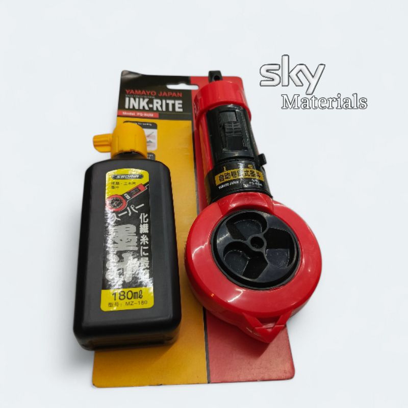 Yamayo Sipatan Tinta Benang Marking Tool 20 Meter 1 Set Sipatan dan Tinta 180 Ml