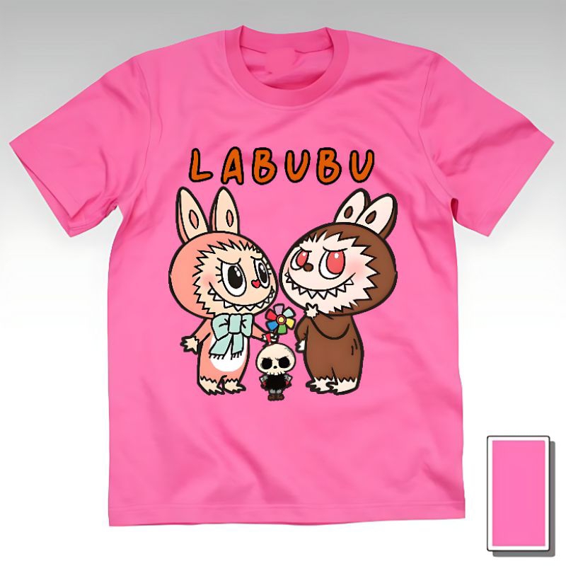 Kaos Baju Tshirt Custom Anak Perempuan Wanita Cewek Cowok Laki Laki Dewasa Gambar Lucu Boneka Labubu
