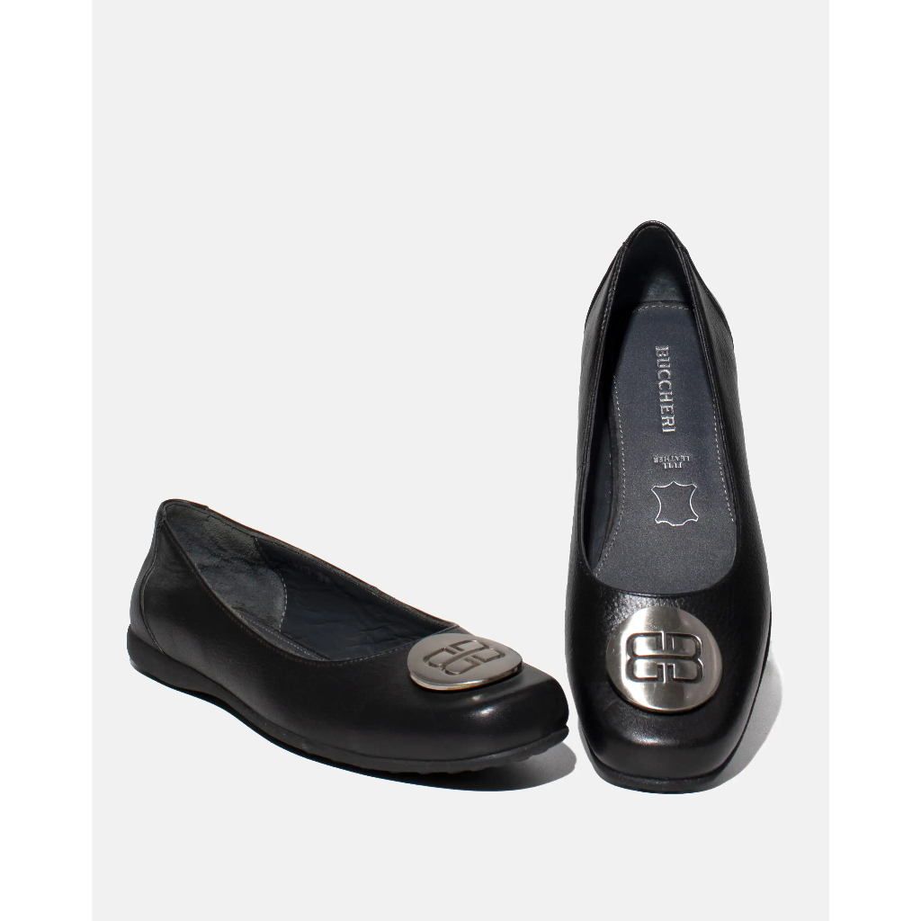 Buccheri Charlisa Flat Shoes Wanita Black-1520vg