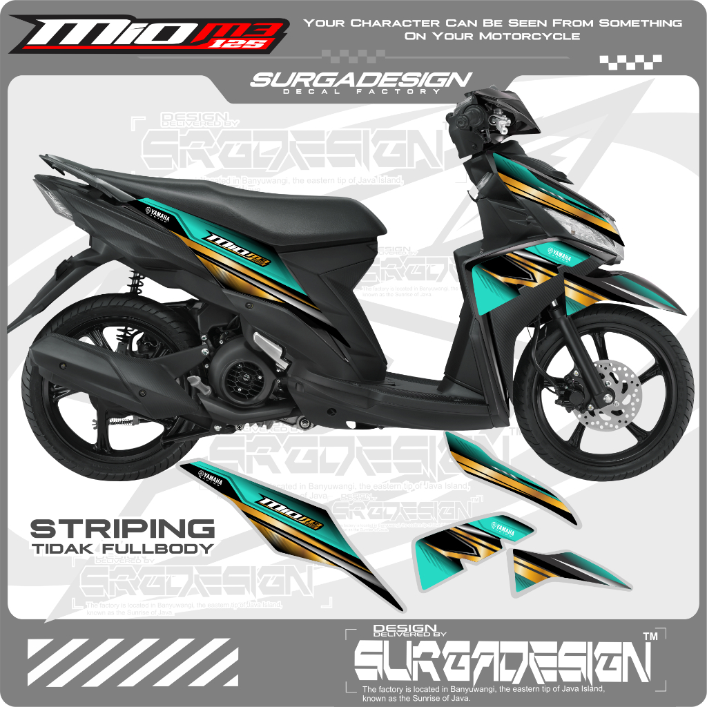 STICKER MIO M3 TERBARU, STICKER MIO M3, STICKER MIO, STRIPING MIO M3, STIKER MIO M3