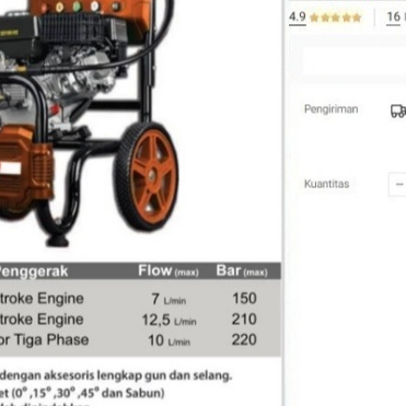 Jet Cleaner LAKONI Daytona 120G Steam Mobil Cuci Motor 120 G Engine 4T