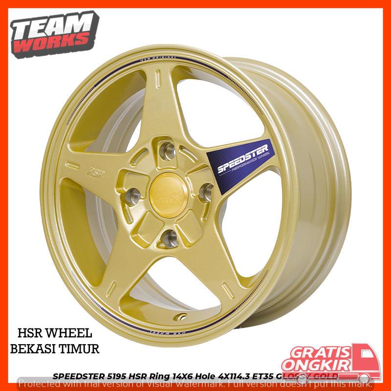PROMO 1SET VELG MOBIL RING14 GOLD BINTANG HSR SPEEDSTER R14 LEBAR6 PCD4X114,3 AVANZA CARRY XENIA
