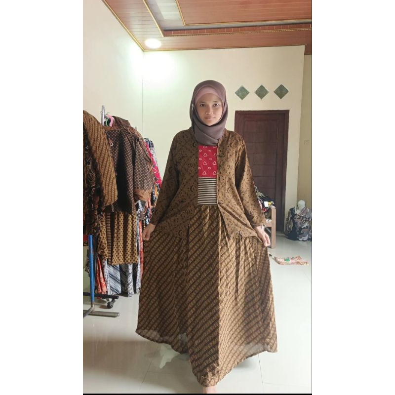 Setelan kutubaru+Rok /Kulot Batik Paris Premium