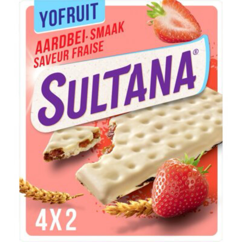 

Sultana Yofruit aardbei smaak