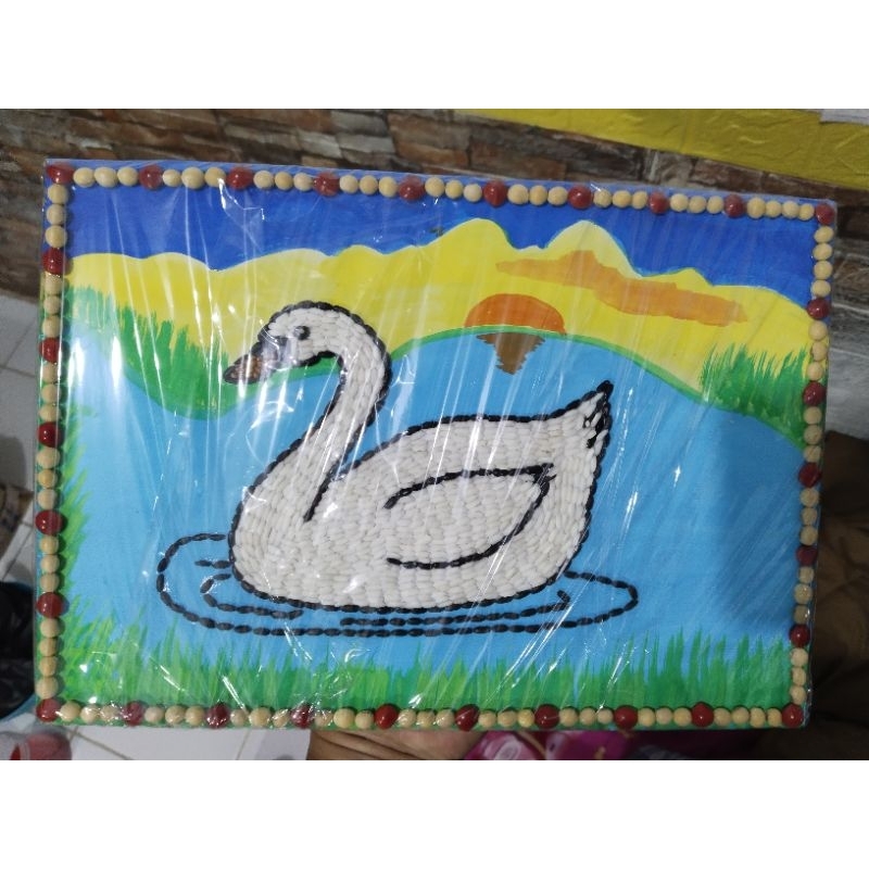 

Kolase biji bijian angsa background lukis