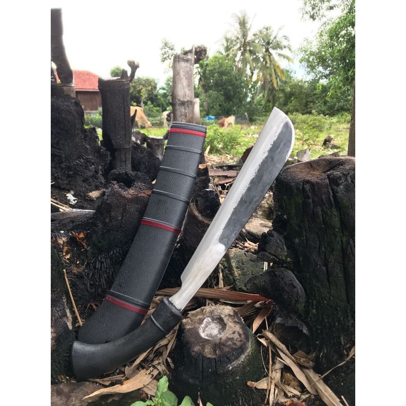 Pisau/Golok Gerahang Bilah 35 cm, Pisau/Golok Bambu Asli Baja Per