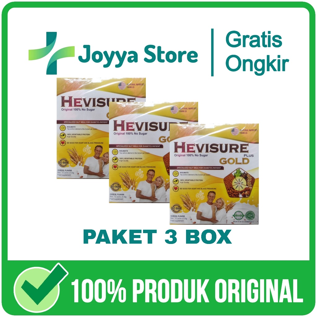 

3 Box Hevisure Gold Susu Diabetes Dan Kencing Manis Asli Original