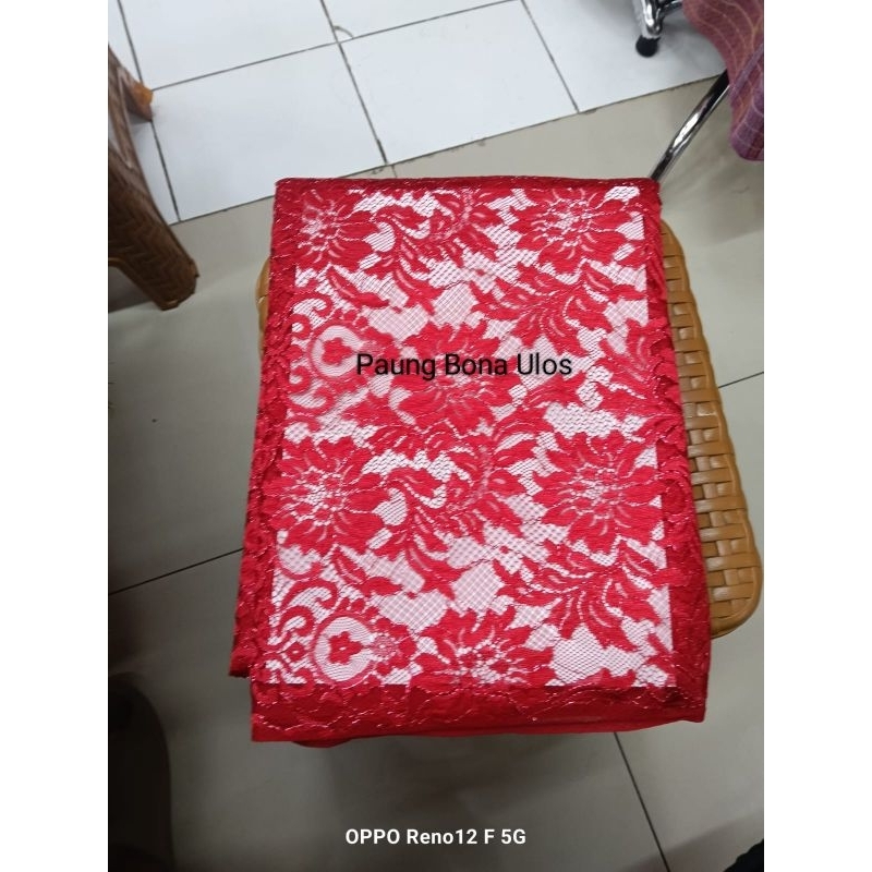 BAHAN KEBAYA BRUKAT SAINT LAURENT WARNA MERAH.