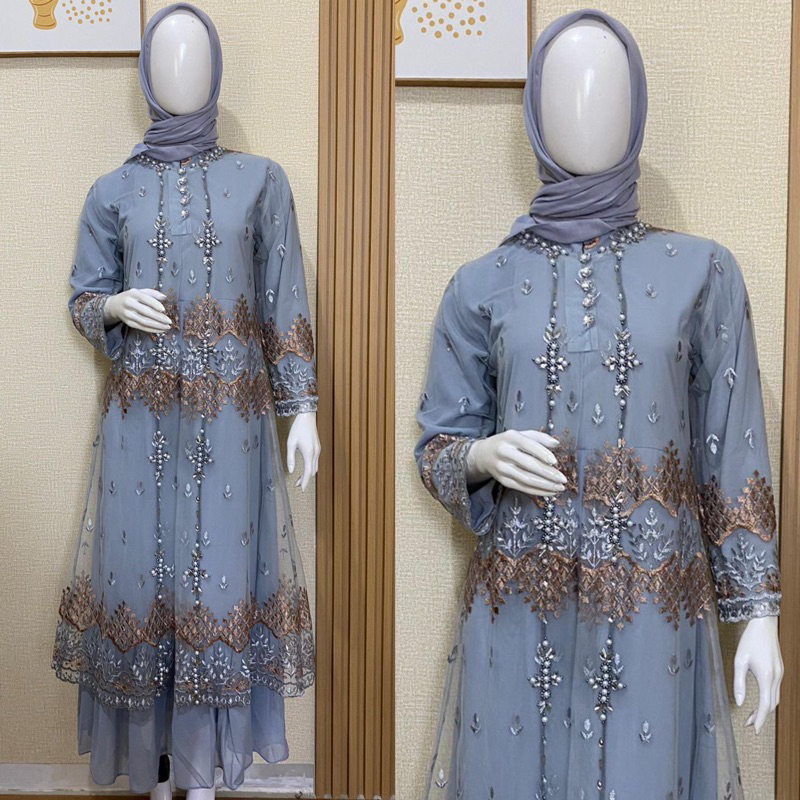 GAMIS TILE YUMNA/ GAMIS/ GAMIS KONDANGAN/ GAMIS PESTA/ GAMIS HIJAU SAGE/ GAMIS TILE/ GAMIS BRUKAT/ G