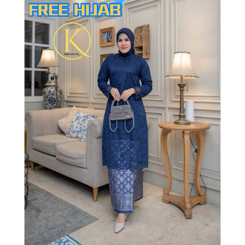 (FREE HIJAB) KIRANAOL - KEBAYA BRUKAT MODERN - BAJU KEBAYA MODERN - KEBAYA PESTA - KEBAYA MALAYSIA -