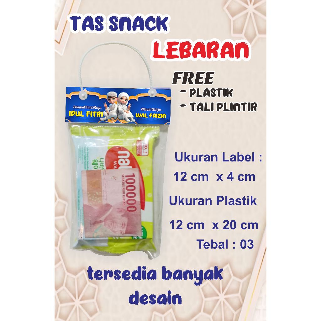 

10 Pcs Tas Snack Lebaran Idul Fitri / Label Snack Idul Fitri/10 pcs tas ten-teng idulfitri